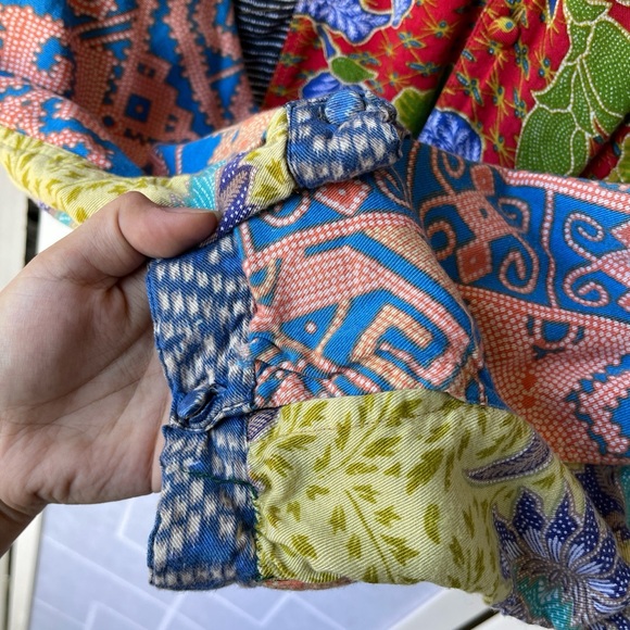 Vintage Rayon Patchwork Hippie Jacket☮️ - Picture 5 of 8